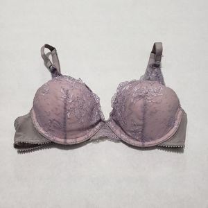 APT. 9 Purple Floral W/ Pastel Pink Cup 34B Bra
